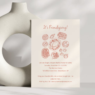Convites Jantar de Ação de Graças Modern Minimal Friendsgiv