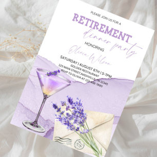 Convites Jantar de Aposentadoria Elegante - Parabéns pela A