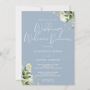 Convites Jantar de Boas-Vindas de Casamento Floral Verde Po