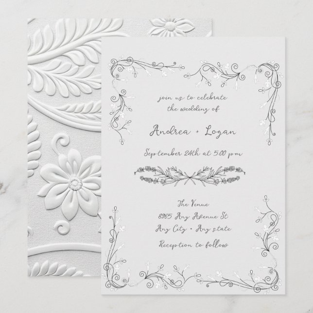 Convites Jantar de Casamento Caprichoso (Frente/Verso)