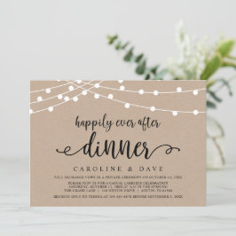 Convites Jantar de Casamento Elopement Felizes para Sempre