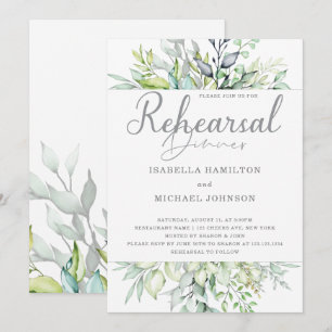 Convites Jantar de ensaio botânico da caligrafia