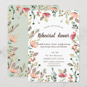 Convites Jantar de Ensaio Chic Wildflower I