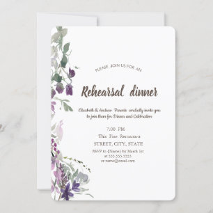 Convites Jantar de Ensaio com Aquarela de Violeta Silvestre