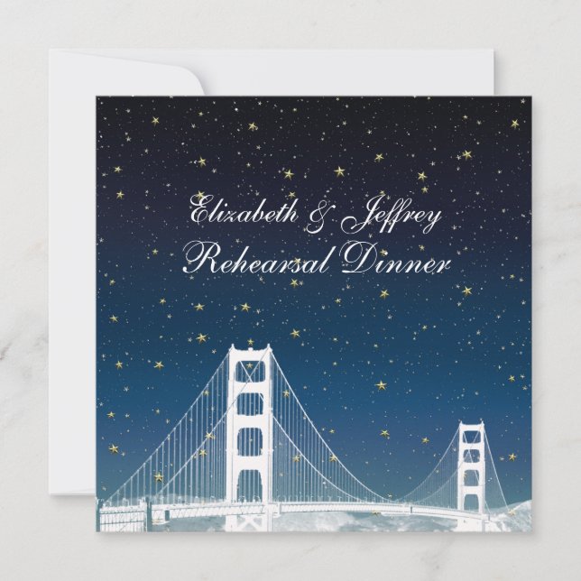 Convites Jantar de Ensaio com Silhueta de San Fran e Estrel (Frente)