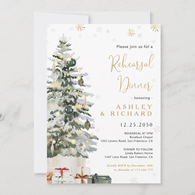 Convites Jantar de Ensaio da Árvore de Natal (Frente)