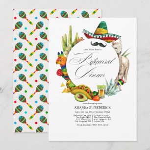 Convites Jantar de ensaio da festa mexicana em aquarela