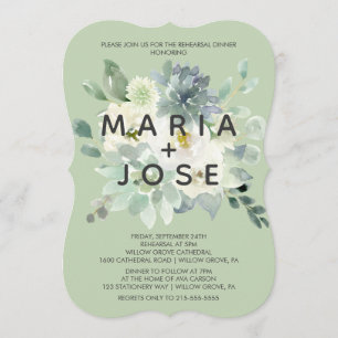 Convites Jantar de ensaio das hortaliças do Succulent