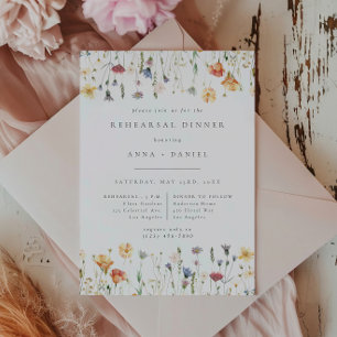 Convites Jantar de Ensaio de Casamento Boho Chic com Flores