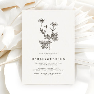 Convites Jantar de Ensaio de Casamento Boho Minimalista com