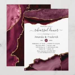 Convites Jantar de Ensaio de Casamento com Ágata Burgundy e