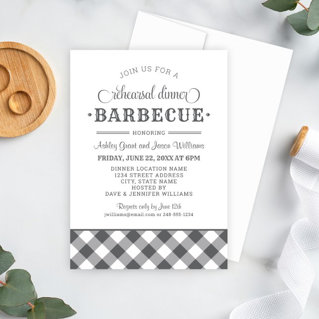 Convites Jantar de ensaio de casamento com churrasco a carv (Criador carregado)