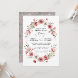 Convites Jantar de Ensaio de Casamento com Flores Silvestre