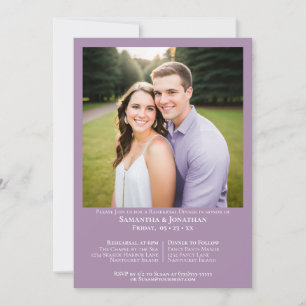 Convites Jantar de Ensaio de Casamento de Foto Lavanda Mini
