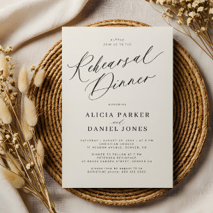 Convites Jantar de ensaio de casamento elegante creme de ma