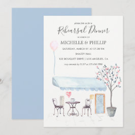 Convites Jantar de ensaio de casamento em Paris com floral 