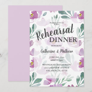 Convites Jantar de Ensaio de Casamento Floral Boho Rosa