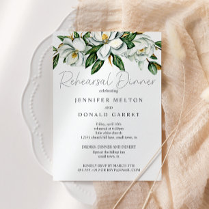 Convites Jantar de Ensaio de Casamento Floral de Magnólia B