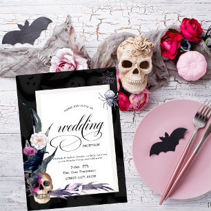 Convites Jantar de Ensaio de Casamento Floral Skull Hallowe