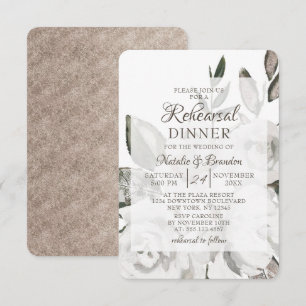 Convites Jantar de Ensaio de Casamento Floral Vintage Cheri