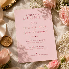 Convites Jantar de Ensaio de Casamento Rosa Bege Elegante
