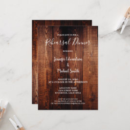 Convites Jantar de ensaio de casamento rústico em madeira d