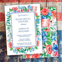 Jantar de Ensaio de Casamento Vermelho Branco e Az