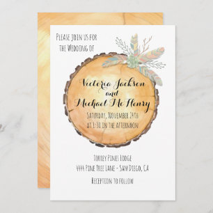 Convites Jantar de ensaio de madeira tribal do registro de