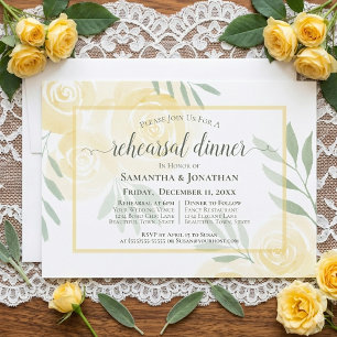 Convites Jantar de Ensaio de Noivado Boho Butter Yellow Ros