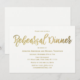 Convites Jantar de ensaio Dourado elegante