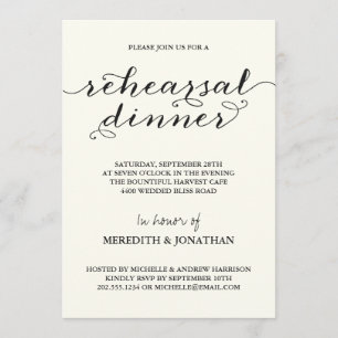 Convites Jantar de ensaio elegante