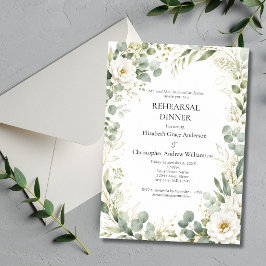 Convites Jantar de Ensaio Eucalyptus Botanicals White Rose