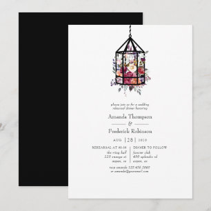 Convites Jantar de Ensaio Floral Boho Geométrico em Terrári