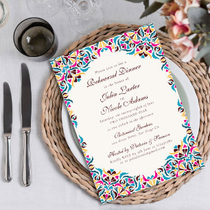 Convites Jantar de Ensaio Floral Caprichoso Azul Magenta