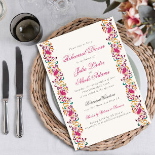 Convites Jantar de Ensaio Floral Cisne Pérola Clássico