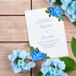 Convites Jantar de Ensaio Floral de Hortênsia Azul