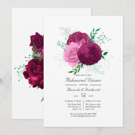 Convites Jantar de Ensaio Floral Viva Magenta