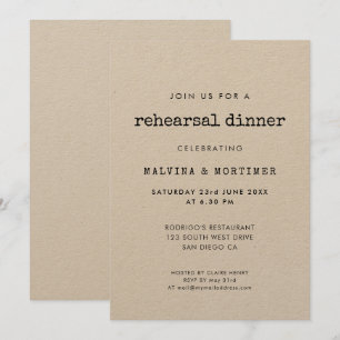 Convites Jantar de ensaio minimalista da máquina de