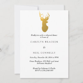 Convites Jantar de ensaio moderno do Antler Dourado