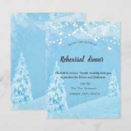 Convites Jantar de Ensaio no Winter Wonderland, Pine Tree
