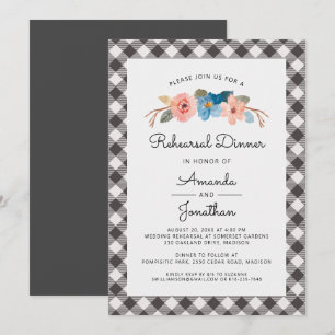 Convites Jantar de ensaio ocasional floral do casamento da