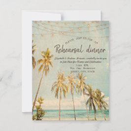 Convites Jantar de Ensaio Retro Beach Palms