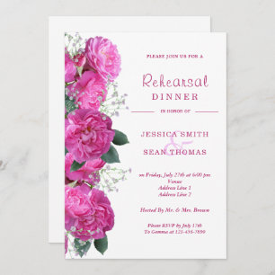 Convites Jantar de ensaio romântico do casamento do buquê