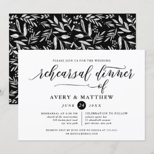 Convites Jantar de ensaio simples da tipografia   do