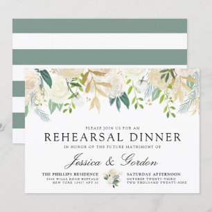 Convites Jantar de ensaio Wedding branco do buquê   do ros