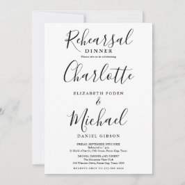Convites Jantar de Ensaios Black And White Signature Script