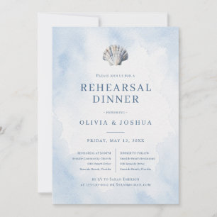 Convites Jantar de Ensaios Blue Seashell Beach