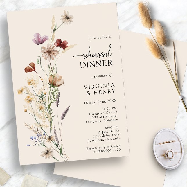 Convites Jantar de Ensaios Boho (Boho Rehearsal Dinner Invitation
)