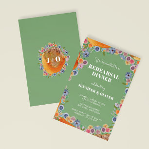 Convites Jantar de Ensaios Boho Chic Jardim de Flores Silve