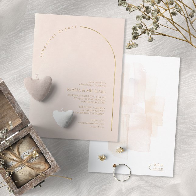 Convites Jantar de Ensaios Casamento Boho Oasis Blush ID959 (Criador carregado)